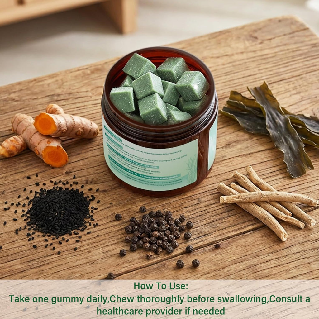 Sea Moss Gummies,16-In-1,Bladder Wrack Turmeric Vitamin C & D3 with Manuka Burdock,30 Gummies