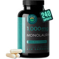 Monolaurin 1000Mg Capsules — Made with Pure Glycerol and Lauric Acid from Raw Coconut — Natural Vegans- Non-Gmo and Soy Free — 240 Capsules