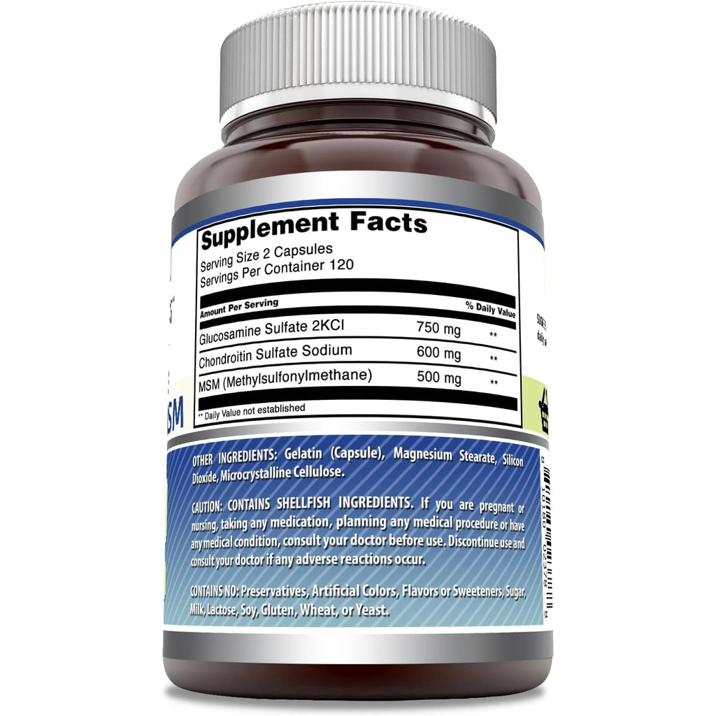Amazing Formulas Glucosamine Chondroitin & MSM Supplement | 1850 Mg per Serving | 240 Capsules | Non-Gmo | Gluten-Free | Made in USA