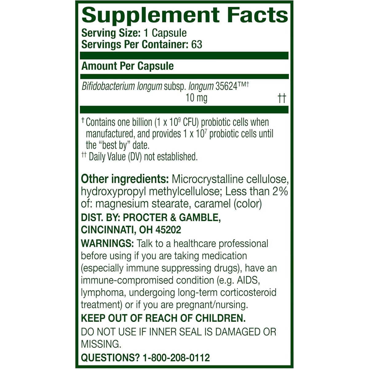 Align Probiotic, Pro Formula, Probiotics for Women and Men, Probiotics for Digestive Health, Men and Womens Probiotic Capsules Help Relieve Occasional Bloating & Gas*, 63 Capsules