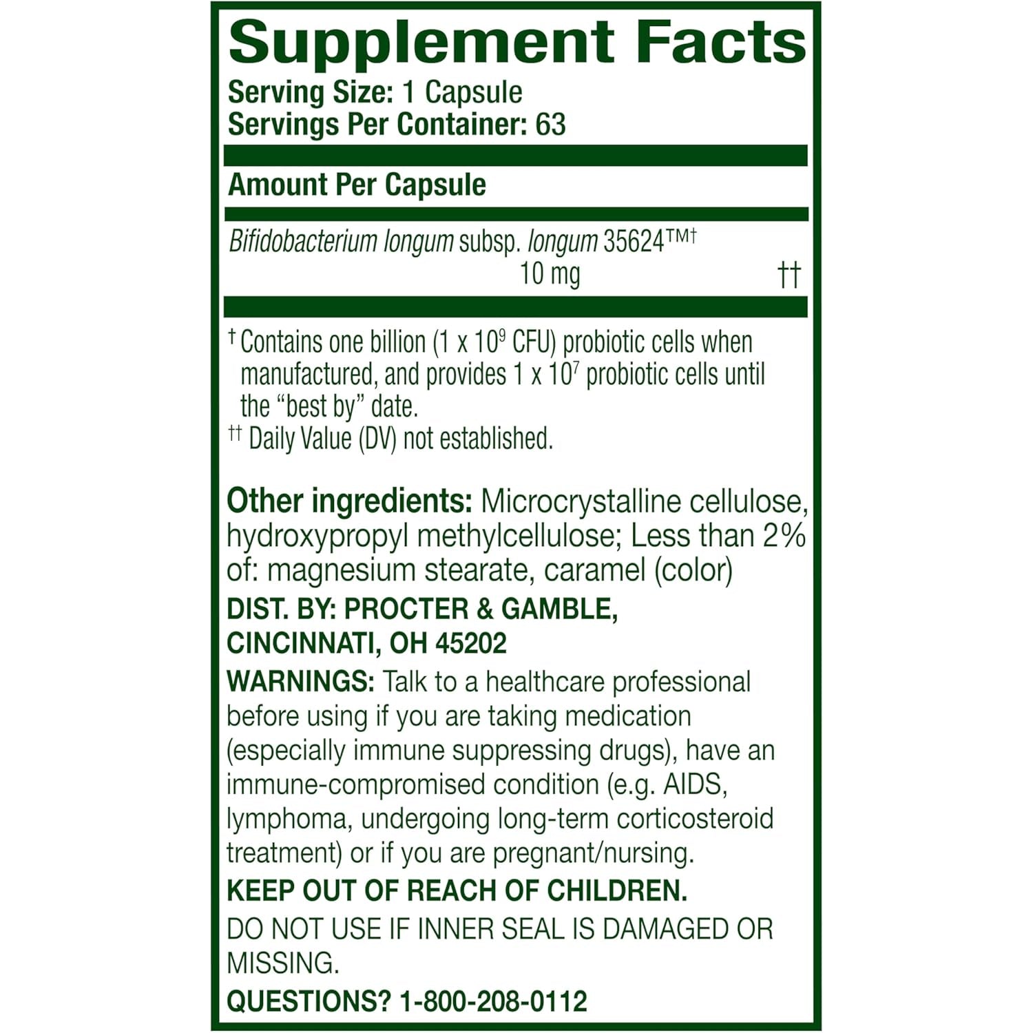 Align Probiotic, Pro Formula, Probiotics for Women and Men, Probiotics for Digestive Health, Men and Womens Probiotic Capsules Help Relieve Occasional Bloating & Gas*, 63 Capsules