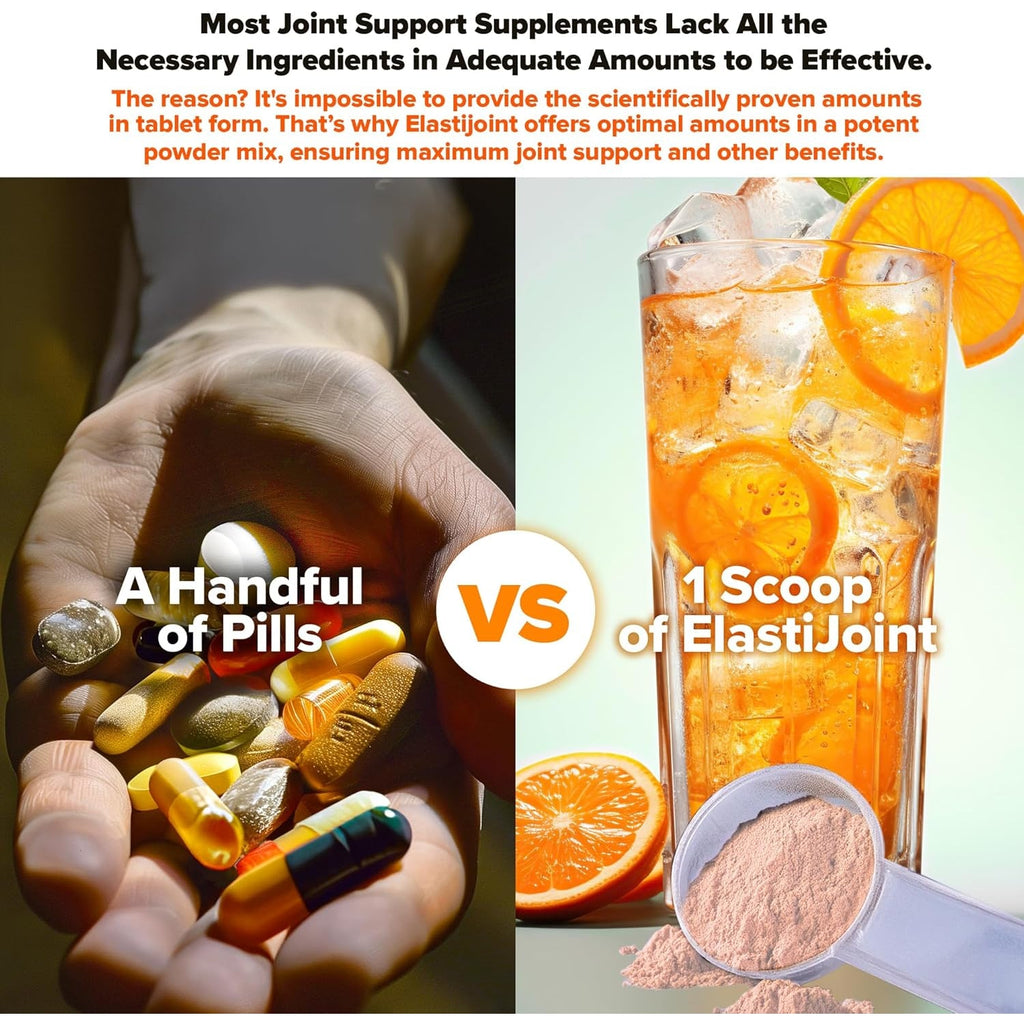 Labrada Nutrition Elastijoint, Orange Flavor,Glucosamine Joint Support Supplement Powder for Men & Women, Joint Relief & Bone Health Supplement with MSM, Glucosamine Chondroitin MSM Gluten-Free