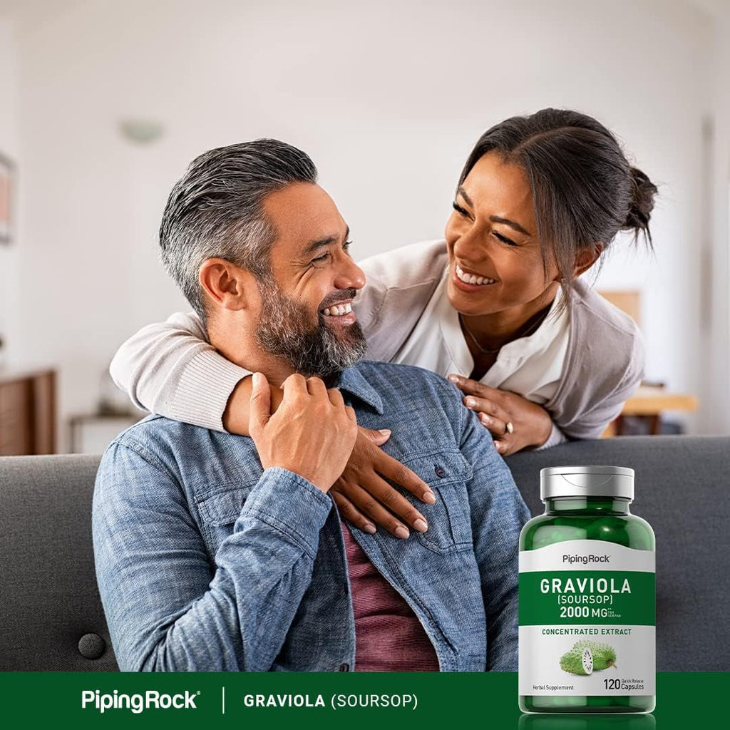 Piping Rock Graviola Soursop Capsules |120 Count | Leaf Supplement | Concentrated Herbal Fruit Extract | Non-Gmo, Gluten Free