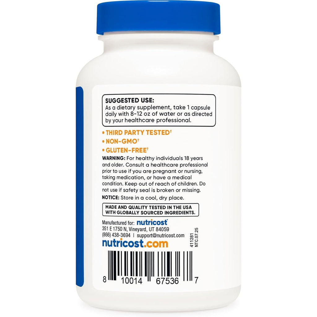 Nutricost N-Acetyl L-Cysteine (NAC) 600Mg, 120 Vegetarian Capsules - Non-Gmo, Gluten Free, Vegetarian Caps