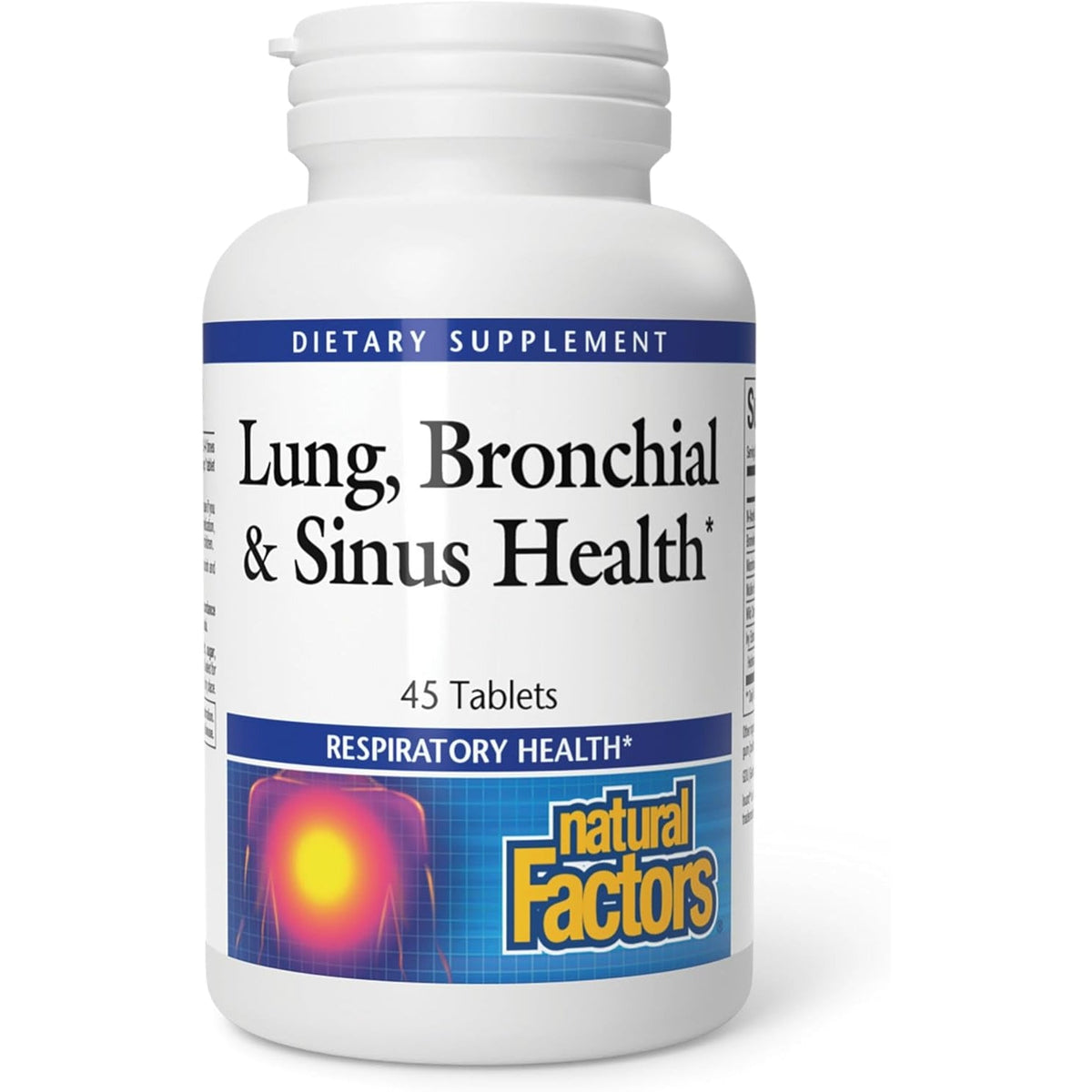 Lung, Bronchial & Sinus Health by Natural Factors, Natural Supplement for Respiratory Health and Easy Breathing, 45 Tablets (45 Servings)