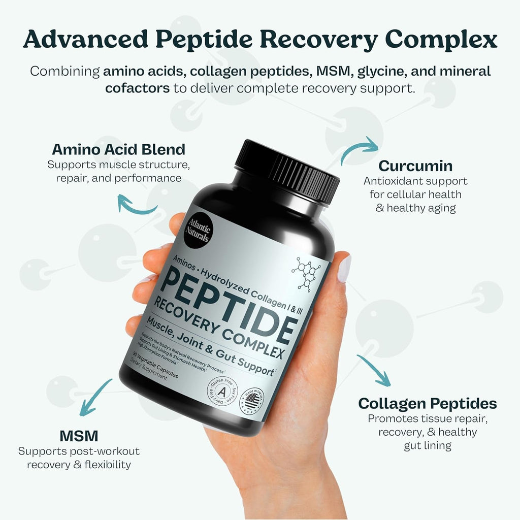 Peptide Recovery Complex – Advanced 157 Recovery Blend | Collagen Peptide Amino Support Formula for Muscle, Joint & Tissue Health | Post-Workout Recovery & Flexibility Support | 90 Capsules