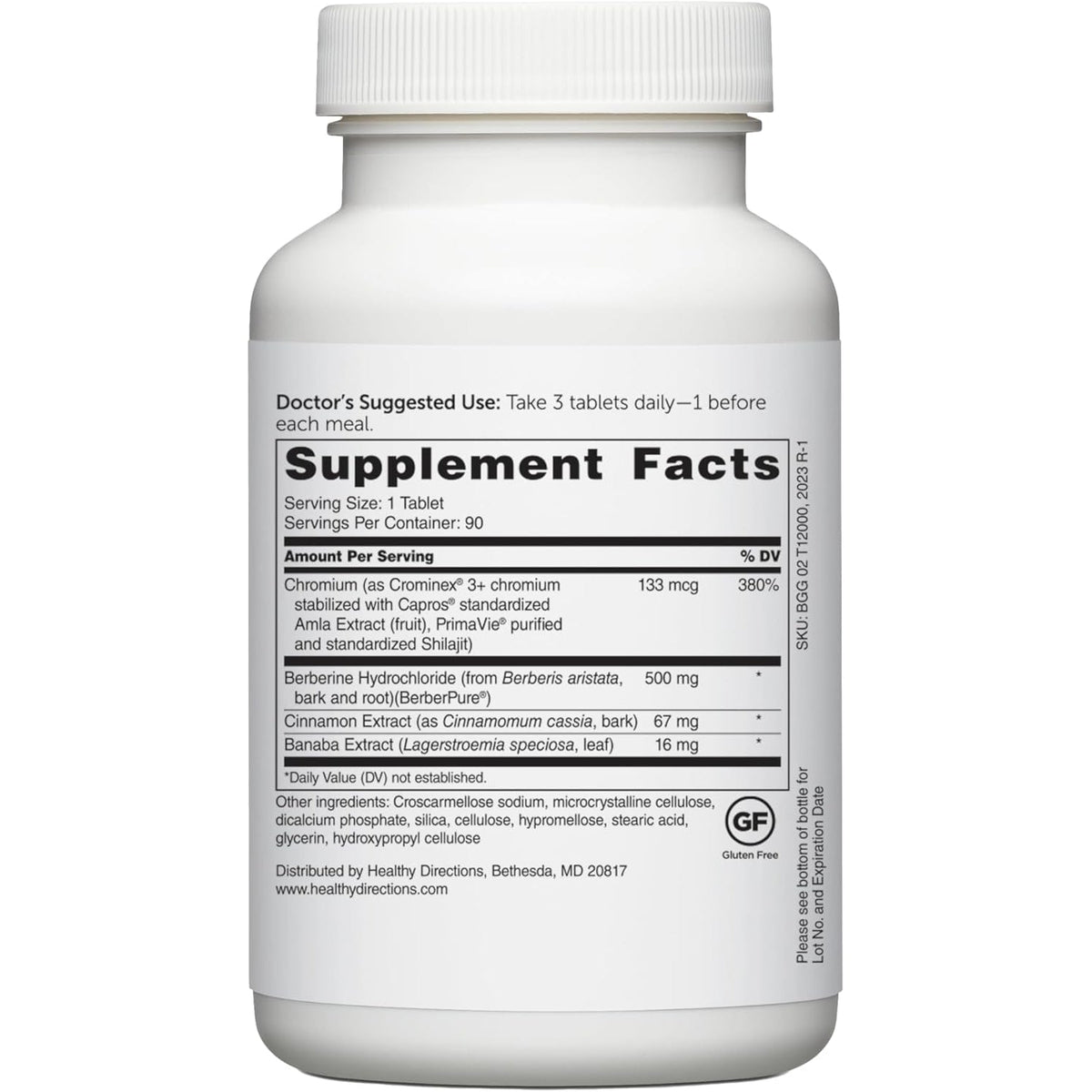 Dr. Whitaker’S Berberine Glucogold Supplement with 1500 Mg per Day of Berberpure Berberine, Concentrated Cinnamon, Crominex Chromium and Banaba Leaf Extract (90 Tablets)