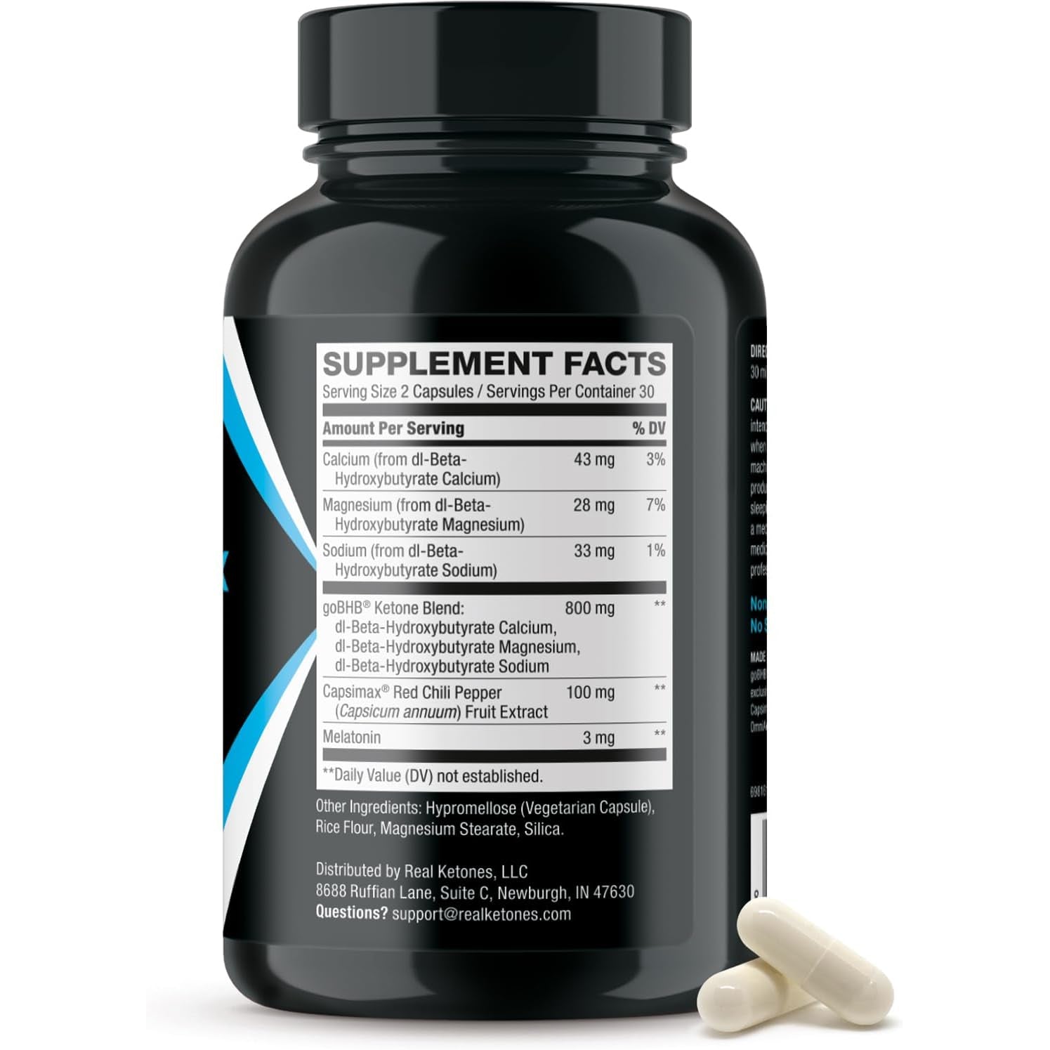 Night Burn Keto BHB Exogenous Ketones Supplement - Real Ketones Keto Diet Pills with Patented Gobhb Capsimax and Melatonin for Body Sculpting (60 Count (Pack of 1), Nite)
