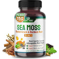Organic Sea Moss Capsules with Black Seed Oil, Ashwagandha, Burdock Root, Bladderwrack for Immune System, Gut, Skin & Energy (150 Count (Pack of 1))