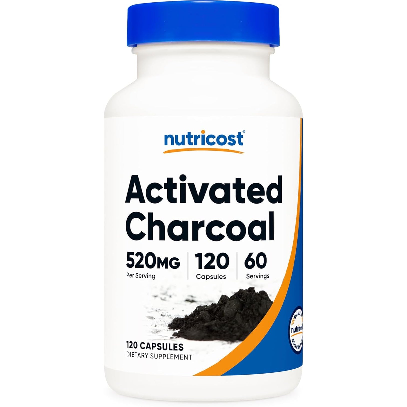 Nutricost Activated Charcoal 520Mg, 120 Capsules - Premium Powder, Non-Gmo & Gluten Free