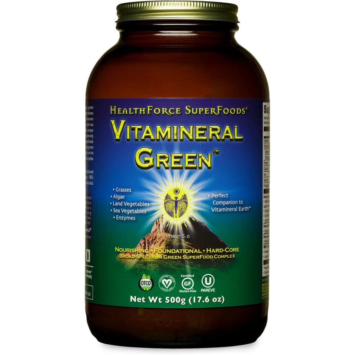HEALTHFORCE SUPERFOODS Vitamineral Green - Mineral Supplement for Immune & Thyroid Support - Green Powder Supplement with Ingredients from the Land - Gluten-Free & Vegan - 500 Grams