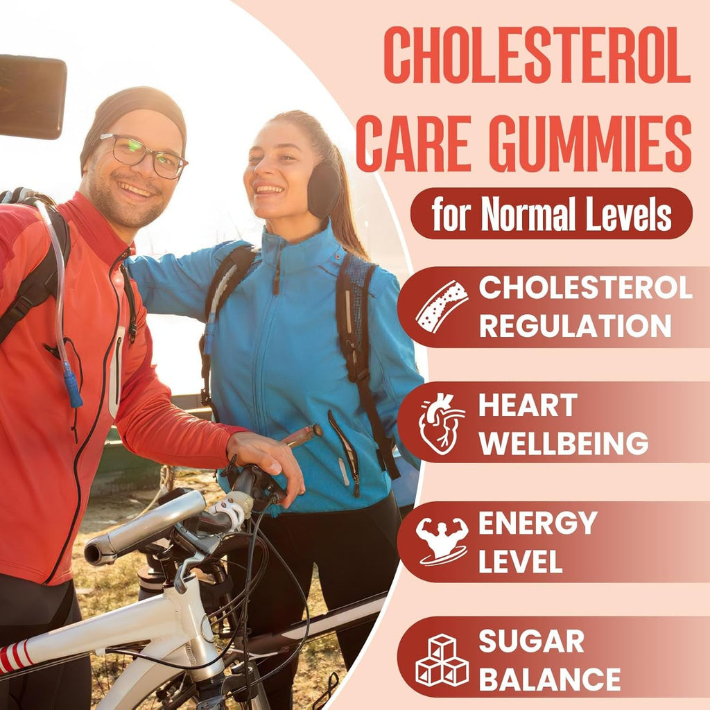 Cholesterol Supplement with Plant Sterols & Stanols, Guggul, Bergamot Orange Extract, Red Yeast Rice, Plant Sterols Complex Gummies, Mixed Berry Flavor, 60 Counts