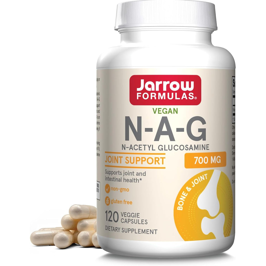 Jarrow Formulas® N-A-G 700 Mg, N-Acetyl Glucosamine, Acetylated Form of Glucosamine for Bone and Joint Support, 120 Veggie Capsules, up to 120 Servings