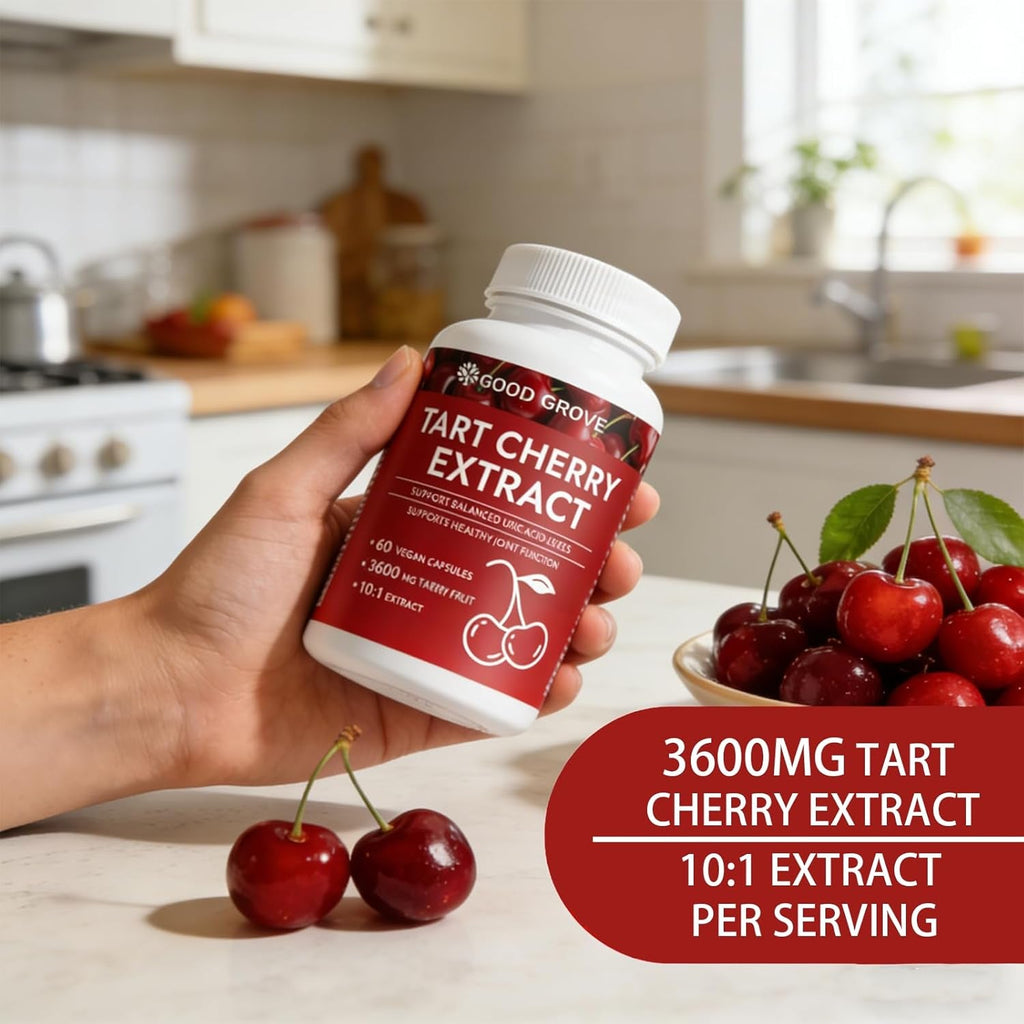 Good Grove Tart Cherry Extract Capsules, Good Grove Tart Cherry Extract, Tart Cherry Capsules, 10:1 Extract, 60 Count