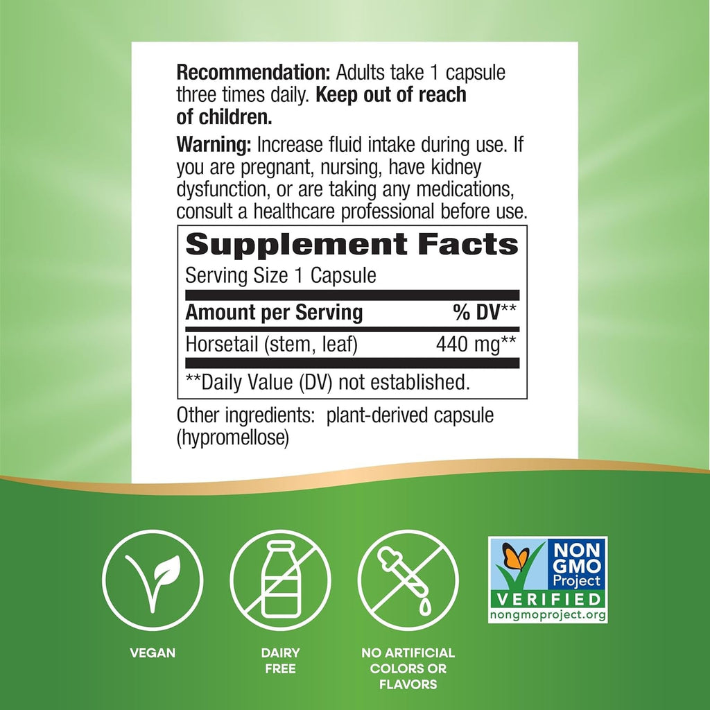 Nature'S Way Premium Herbal Horsetail Grass 440 Mg, 100 Vcaps