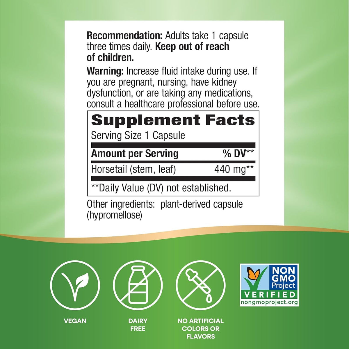 Nature'S Way Premium Herbal Horsetail Grass 440 Mg, 100 Vcaps