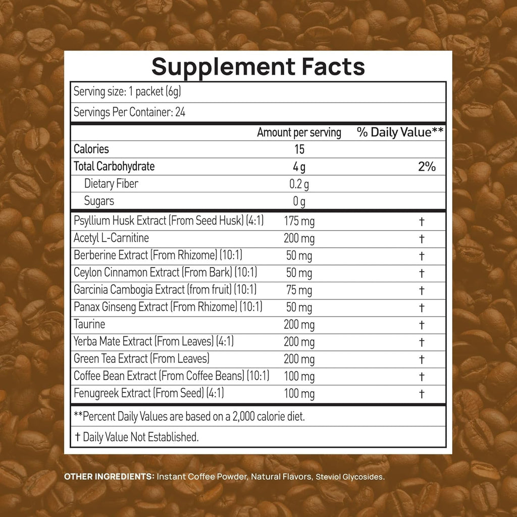 Slim Coffee GLP-1 Supplement | GLP 1 Booster to Control Appetite and Cravings | Great Tasting Metabolic Support - Coffee Bean Extract, Green Tea, Yerba Mate (Caramel)