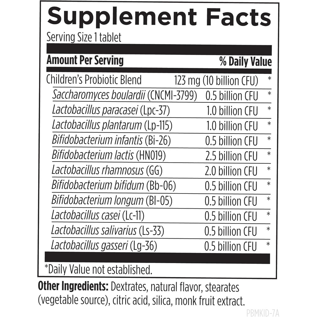 Designs for Health Probiomed Kids Chewable Probiotic - 10B CFU Gut & Immune Support for Children - Lactobacillus, Bifidobacterium + Saccharomyces Boulardii - Delicious Berry Flavor (30 Tablets)