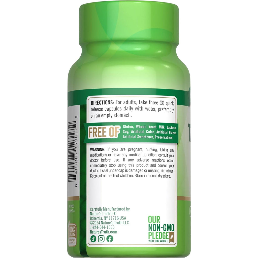 Nature'S Truth Taurine Supplement | 1500Mg | 90 Capsules | Non-Gmo & Gluten Free Amino Acid Supplement