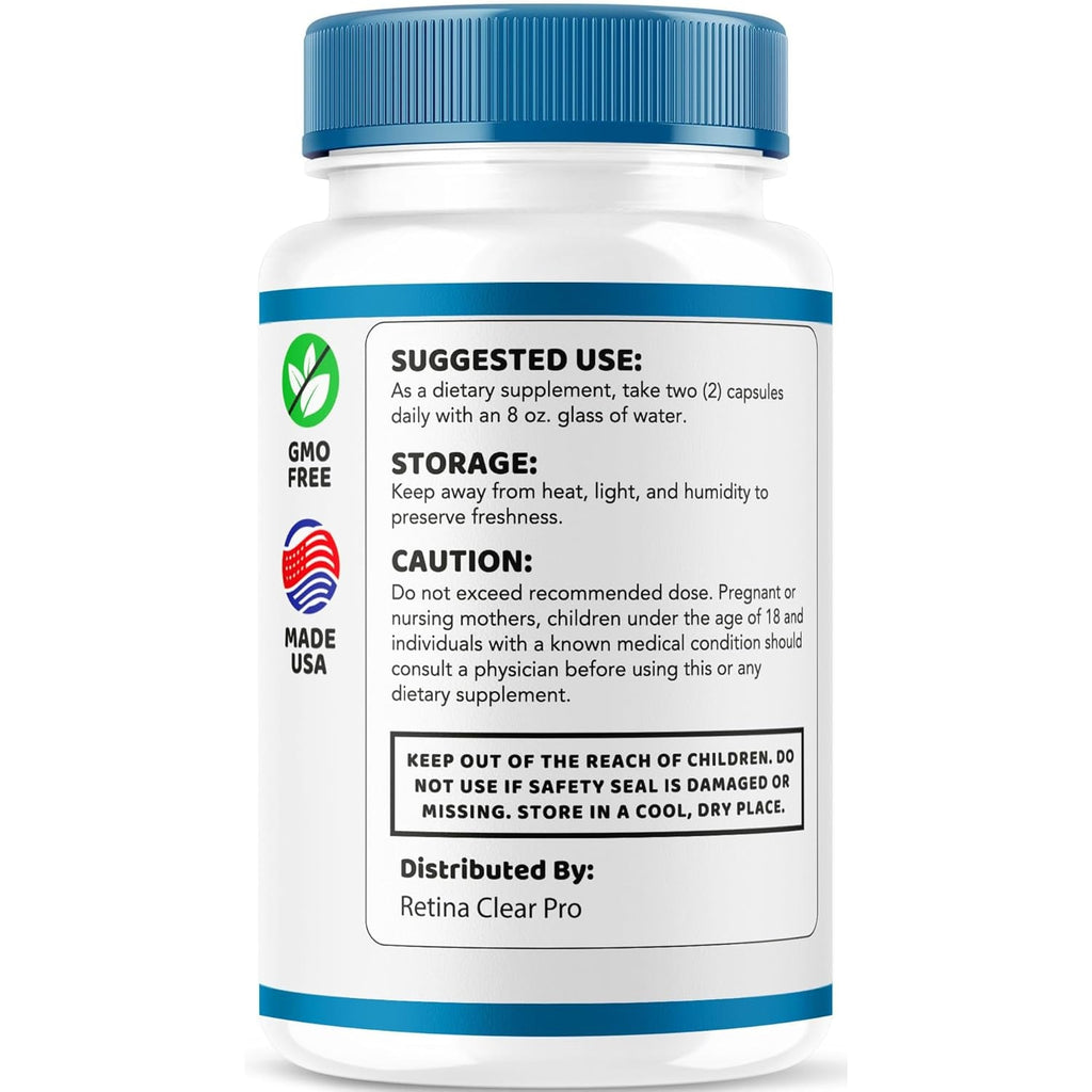 Retina Clear Pro Capsules - Retina Clear Pro Advanced Eye Health Support Pills, Natural Retinaclear Supplement Vitamins Overall Wellness & Support Reviews, 60 Capsules for 1 Month