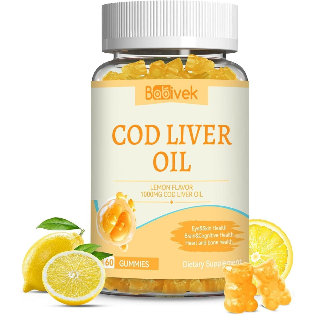 Cod Liver Oil Gummies 1000Mg, Sugar Free for Adults & Kids, Omega-3S & Vitamin A&D 60 Count