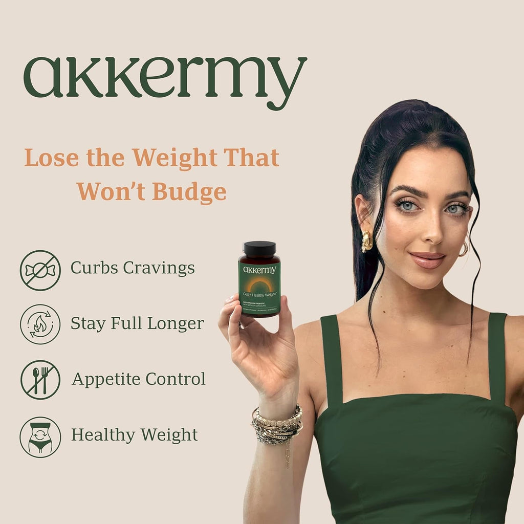 Akkermansia Probiotic for Appetite Suppressant & Craving Control | Increases GLP-1 for Weight Loss | 60 Day Supply | Made in USA | Bacillus Coagulans, B2, D3 & Chromium | SIBO Friendly, Vegan