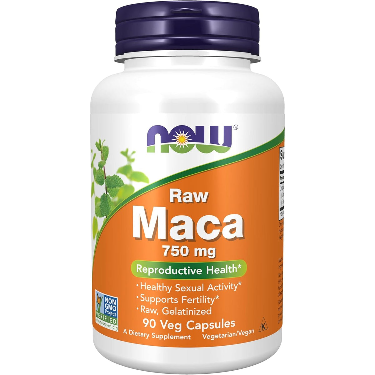 NOW Foods Supplements, Maca (Lepidium Meyenii) 750 Mg Raw, Reproductive Health*, 90 Veg Capsules