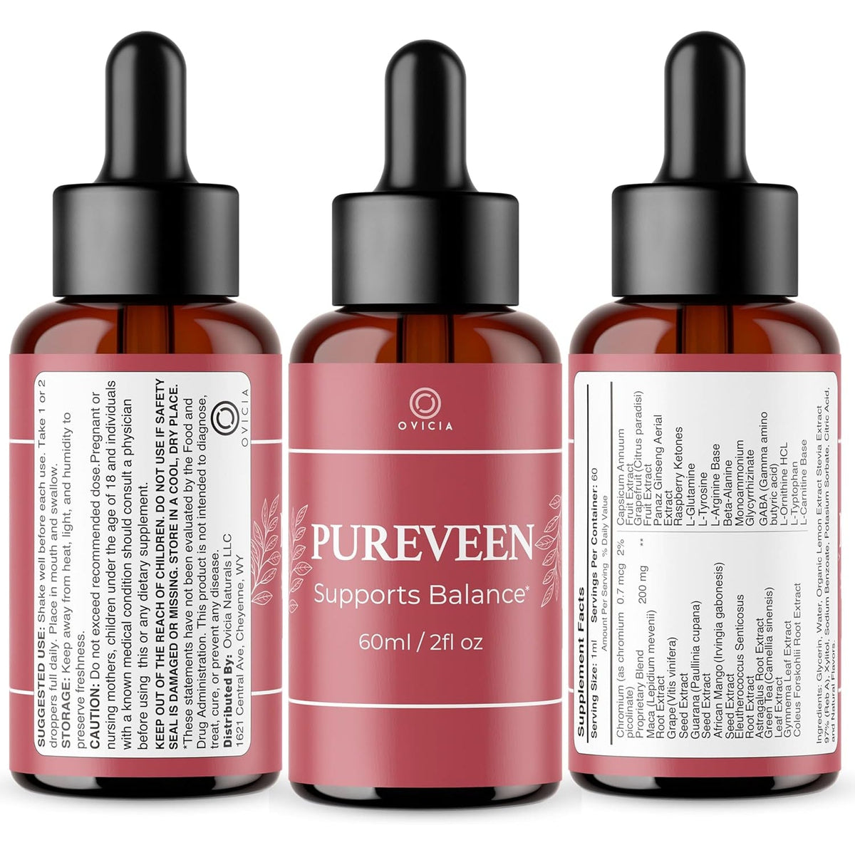 (3 Pack) Pureveen Drops – Pureveen Liquid Support Drops Advanced Formula All Natural Ingredients Daily Premium Maximum Strength, Vitamin Support for Health and General Wellness, 3 Bottles for 3 Months