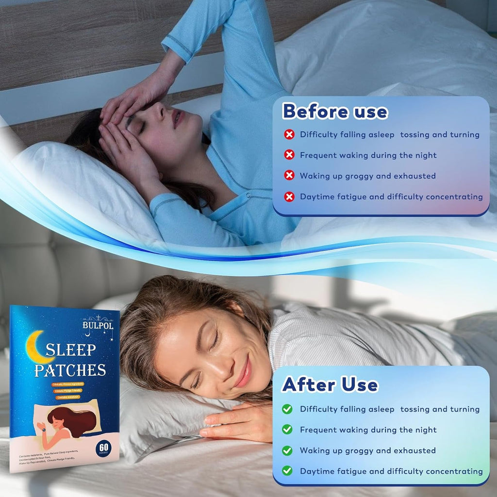 Sleep Patches for Adults, 60 Pack Upgraded Deep Sleep Patches, Formulated with All Natural Ingredients, Long-Lasting Night Comfort for Both Men and Women, Easy to Use All Night Long