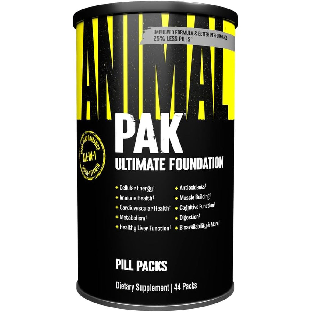 Animal Pak - Convenient Multivitamin for Men & Women Daily All-In-One Vitamin & Supplement Pack - Zinc, Vitamins C, B, D, Amino Acids, and Immune Support - Sports Nutrition Performance - 44 Count