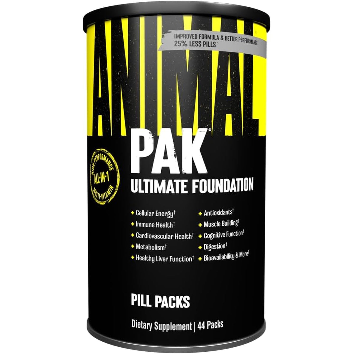 Animal Pak - Convenient Multivitamin for Men & Women Daily All-In-One Vitamin & Supplement Pack - Zinc, Vitamins C, B, D, Amino Acids, and Immune Support - Sports Nutrition Performance - 44 Count