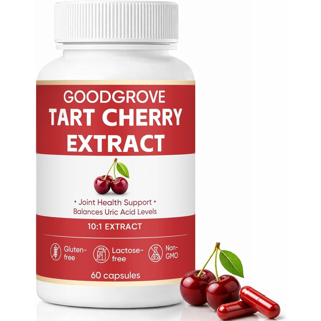Good Grove Tart Cherry Extract, Tart Cherry, Supports Joint Comfort | Daily Wellness, Vegan Non-Gmo, 60 Capsules