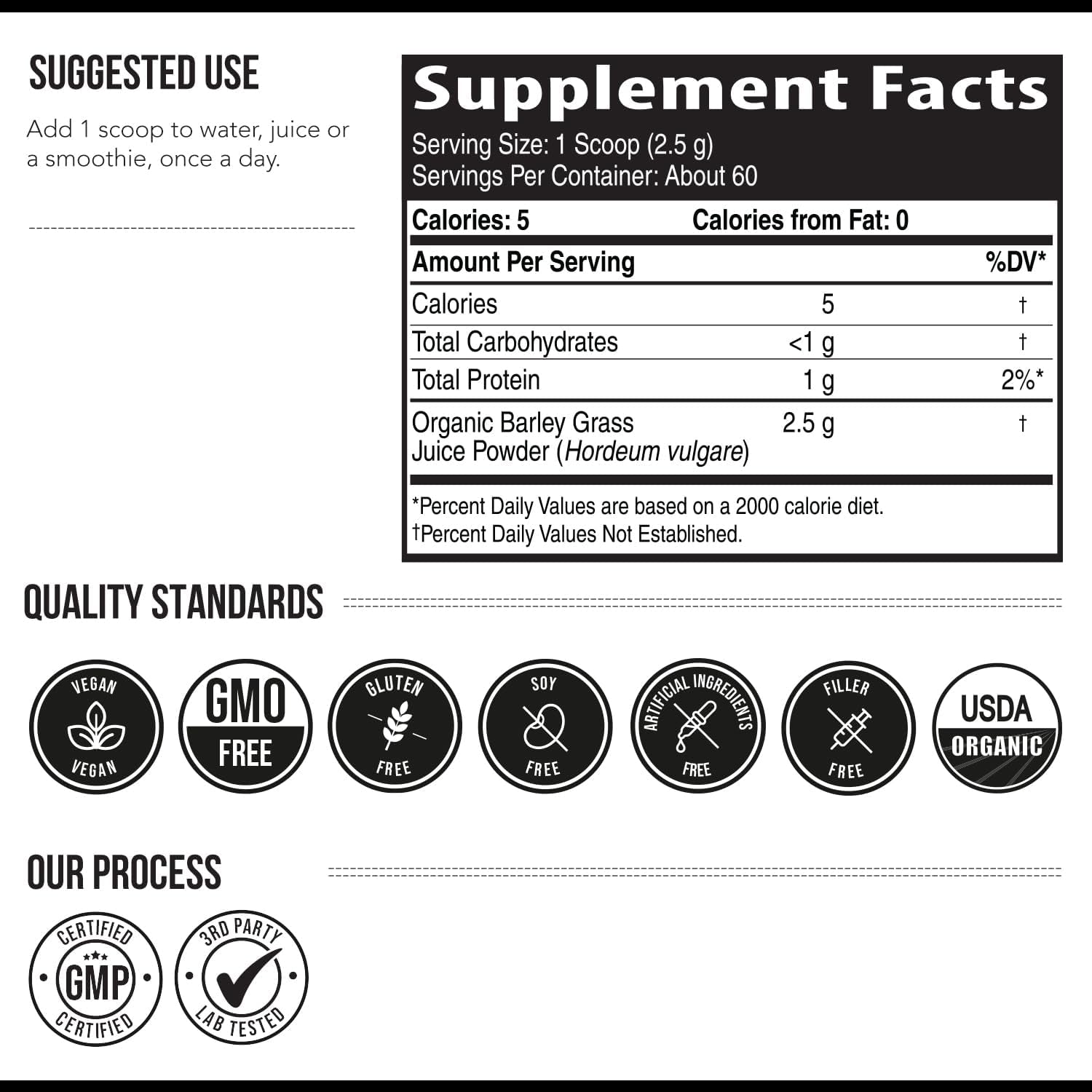 Organic Barley Grass Juice Powder - Grown in Volcanic Soil of Utah - Raw & Bioactive Form, Cold-Pressed Then CO2 Dried – Gluten Free, GMO Free, Vegan - Complements Wheatgrass Juice Powder - 5.3 Oz