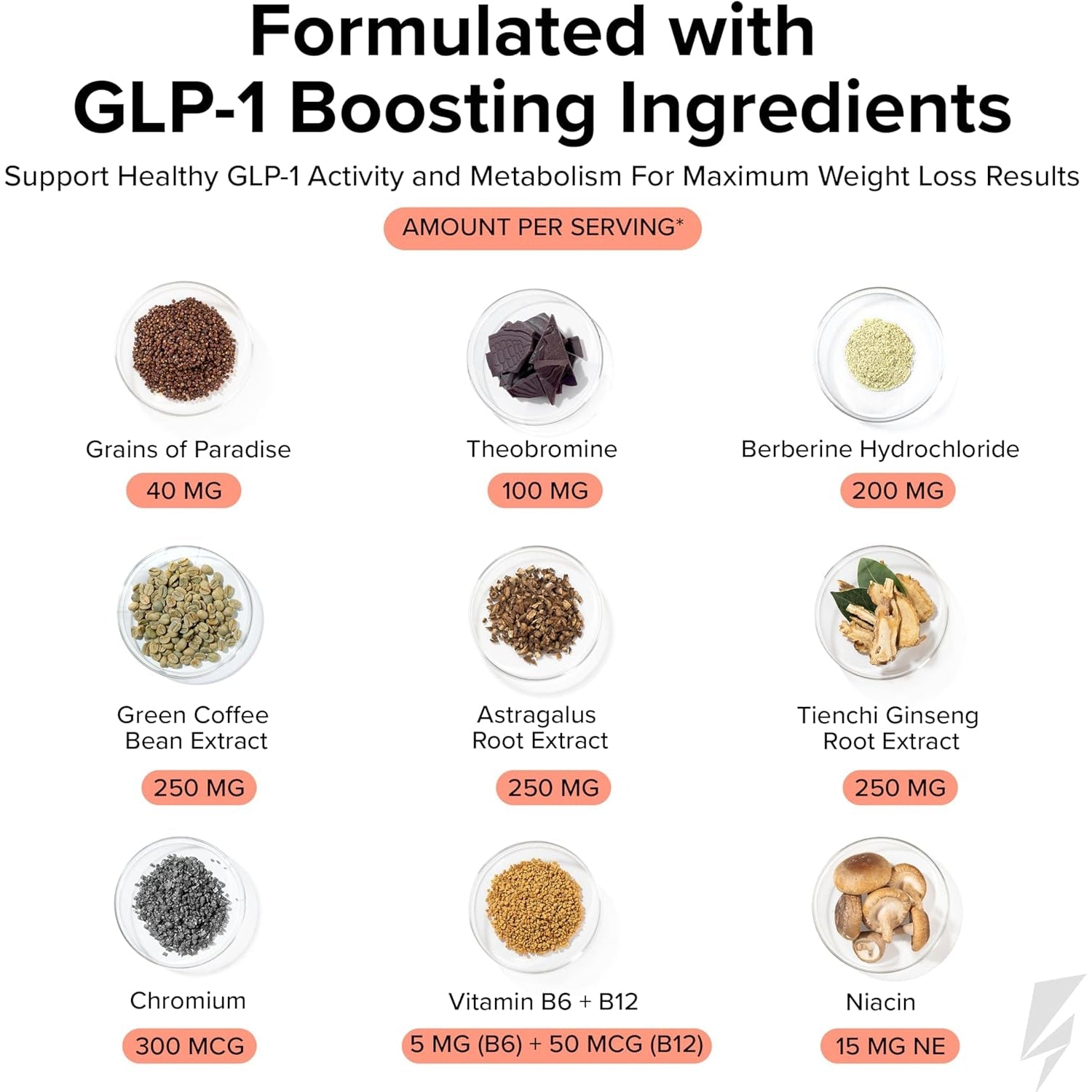 Innosupps Inno Shred GLP-1 - Thermogenic Support + Appetite Support + Energy* - Berberine + Chromium - 60 Capsules. 30 Servings.
