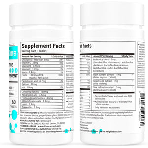 Drbiocare Collagen Peptides for Women, Beauty Vitamin & Mineral Supplement,Contains Vitamin D3, Probiotics for Women & Collagen Peptides,Vitamin B Complex,Vitamin E 60 Tablets