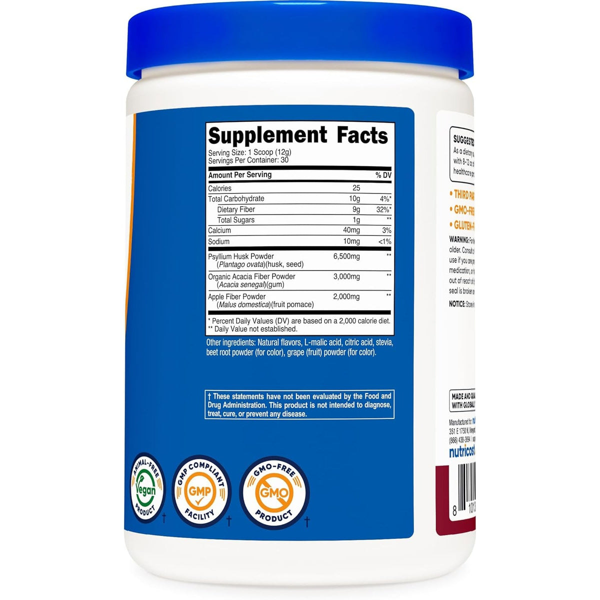 Nutricost Soluble Fiber (Berry Flavored) 30 Servings - Vegan, Non-Gmo, Gluten Free
