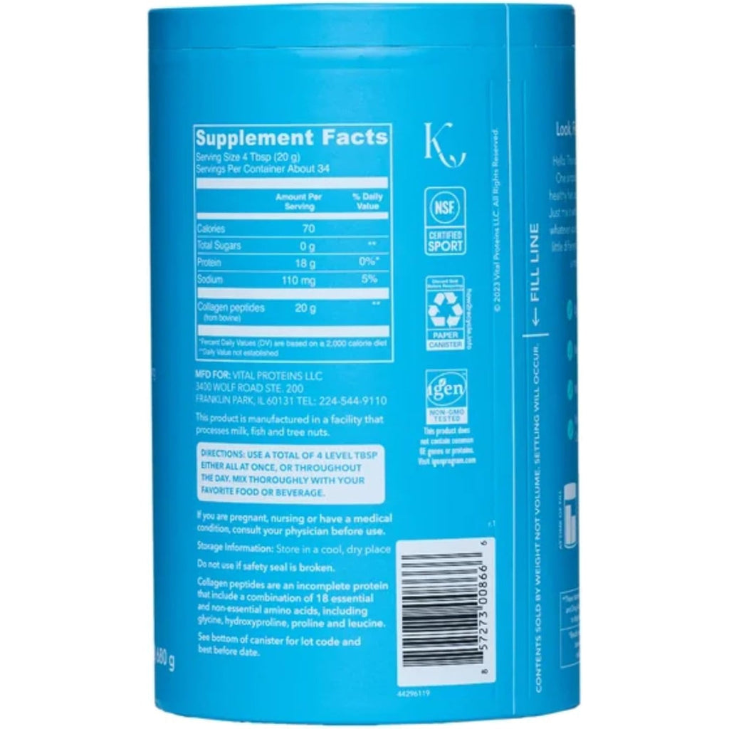 Vital Proteins Collagen Peptides Unflavored Dietary Supplement (Net Wt 24 Oz),