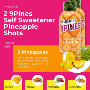 Sugar Splash Taste Sweeter down There - 2 Taste Changing Tablets, 2 9Pines Pineapple Shots & 1 DEEP Gag Suppressing Sucker Date Night Pack - Body Fluid Sweetener and Flavor Enhancer