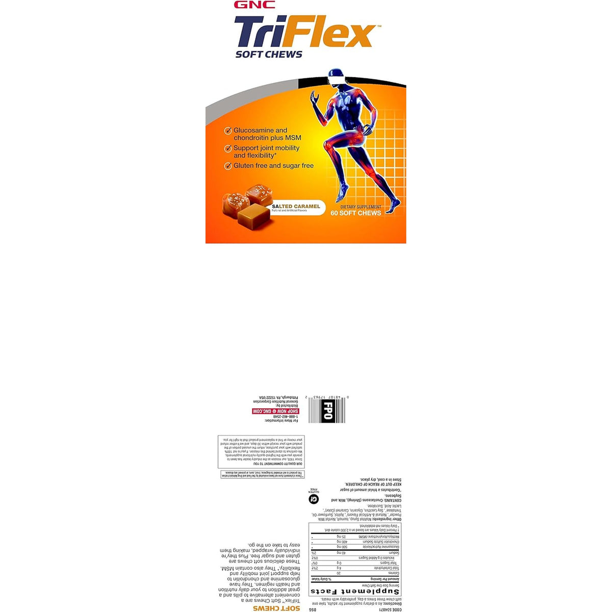 GNC Triflex Soft Chews, Salted Caramel, 60 Soft Chews, Supports Joint Health