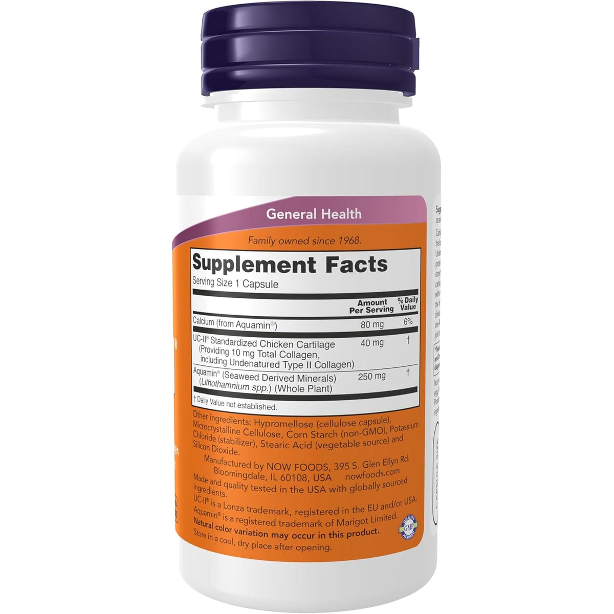 NOW Foods Supplements, UC-II Type II Collagen with Undenatured Type II Collagen, 120 Veg Capsules