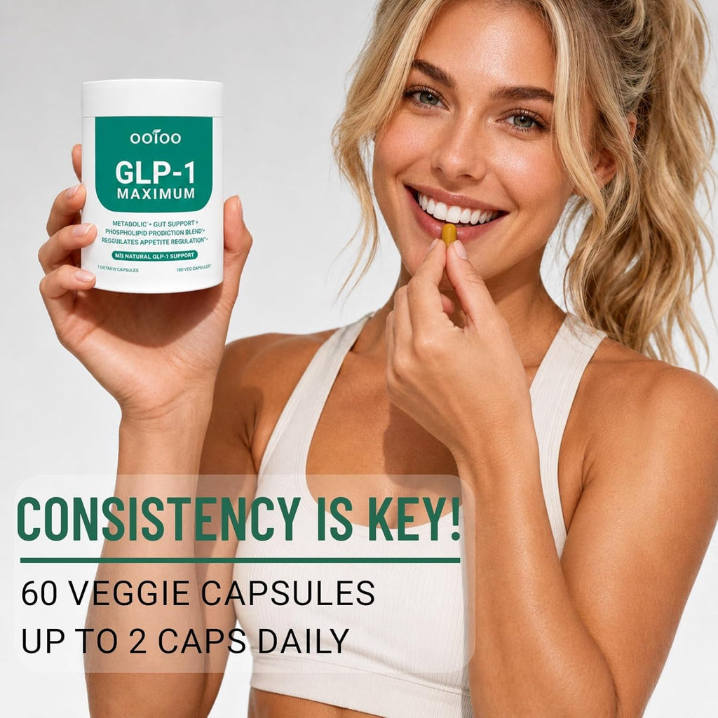 Ooioo GLP-1 Weight Loss Supplement with Berberine, Ceylon Cinnamon & Probiotic Blend for Appetite, GLP-1 Activate, Metabolism & Gut, Vegan, Non-Gmo, Halal Capsules for Men & Women