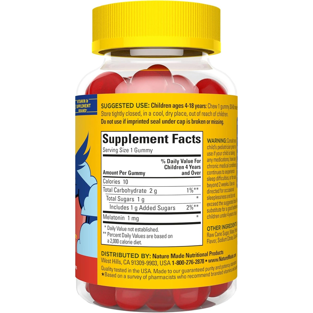 Nature Made Kids First Sleep Melatonin Gummies, 100% Drug-Free Sleep Aid, Kids Sleep Gummies for Restful Sleep, 45 Count