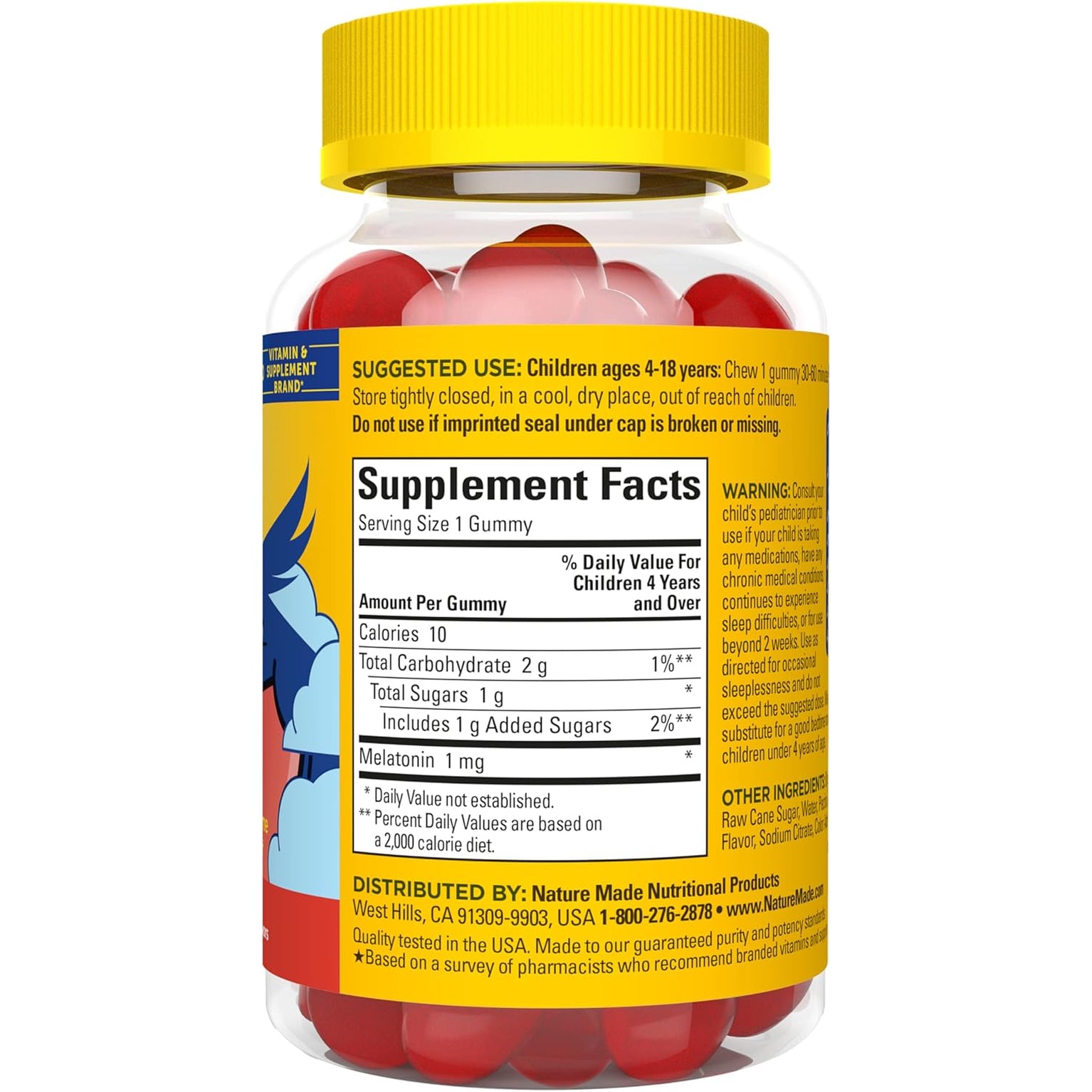 Nature Made Kids First Sleep Melatonin Gummies, 100% Drug-Free Sleep Aid, Kids Sleep Gummies for Restful Sleep, 45 Count
