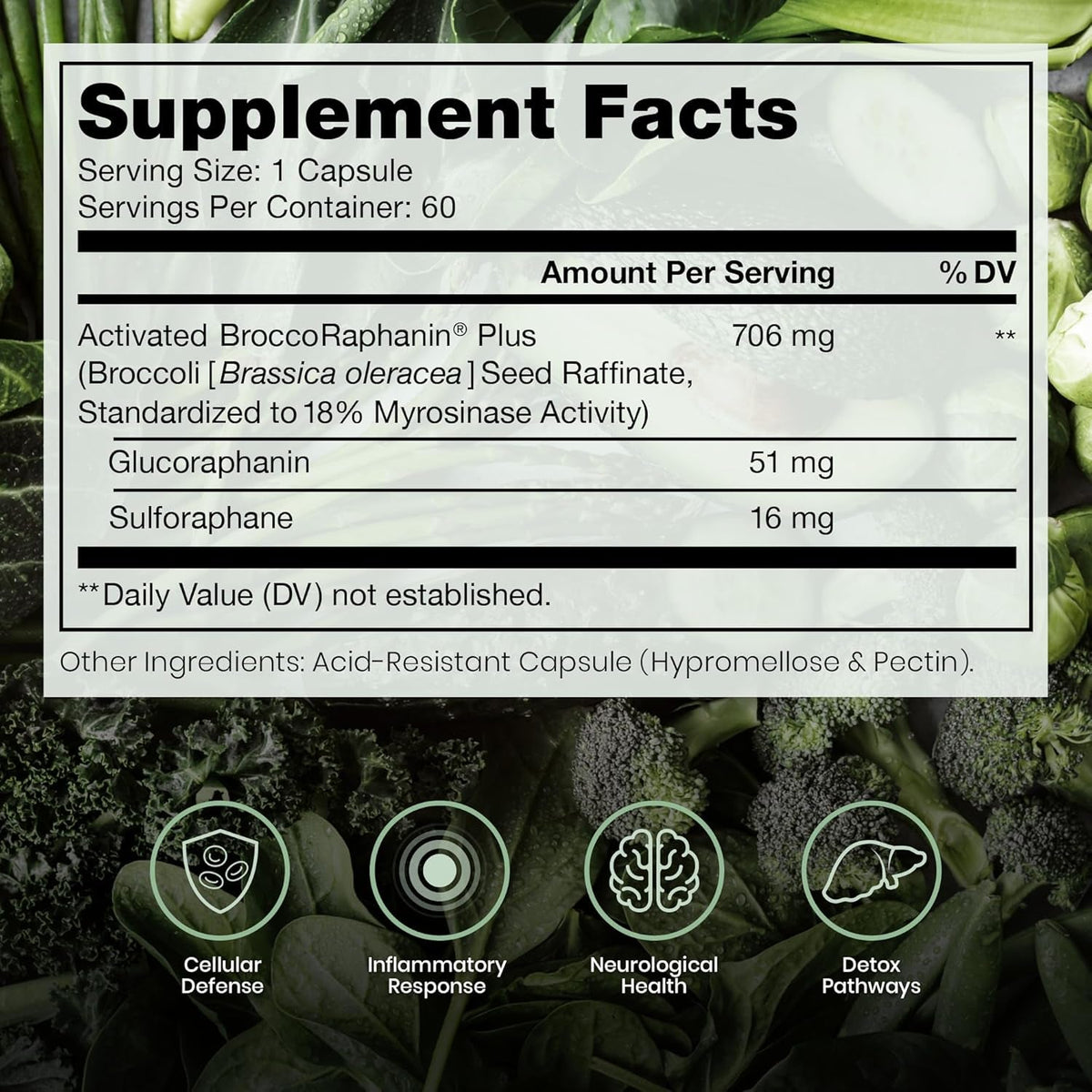 Pure Therapro Rx Extra Strength Sulforaphane Supplement from Broccoli Seed Extract | Made in USA | ONE Capsule per Serving (Other Brands Are 2 Caps!) | 3Rd Party Tested | Oncoprotect ES