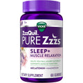 Zzzquil Pure Zzzs Muscle Relaxation Melatonin Sleep Aid Gummies, Supports Muscle Function, Helps You Fall Asleep Naturally, Fast, Melatonin + Magnesium, No Next-Day Grogginess, Drug-Free, 60Ct
