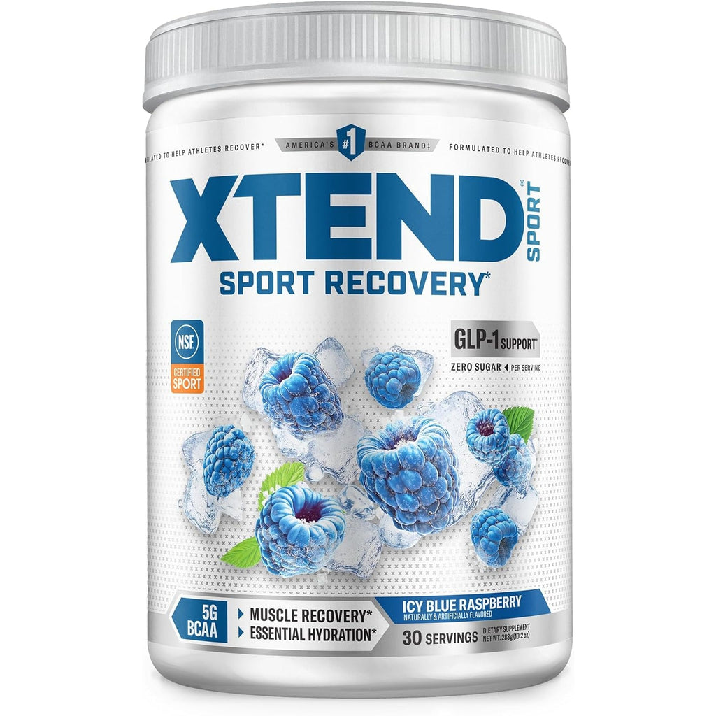 XTEND Sport BCAA Powder Blue Raspberry Ice - Electrolyte Powder for Recovery & Hydration with Amino Acids - 30 Servings