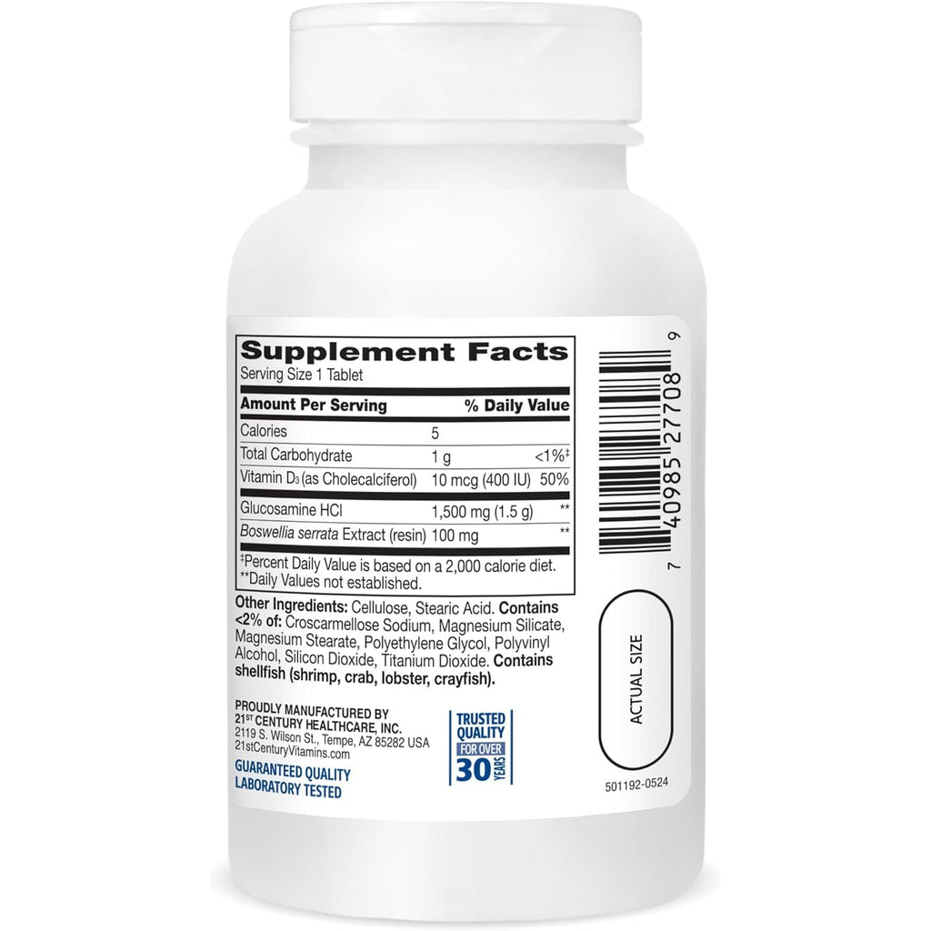21St Century Glucosamine Daily Complex plus D Tablets, 60 Count (27708)
