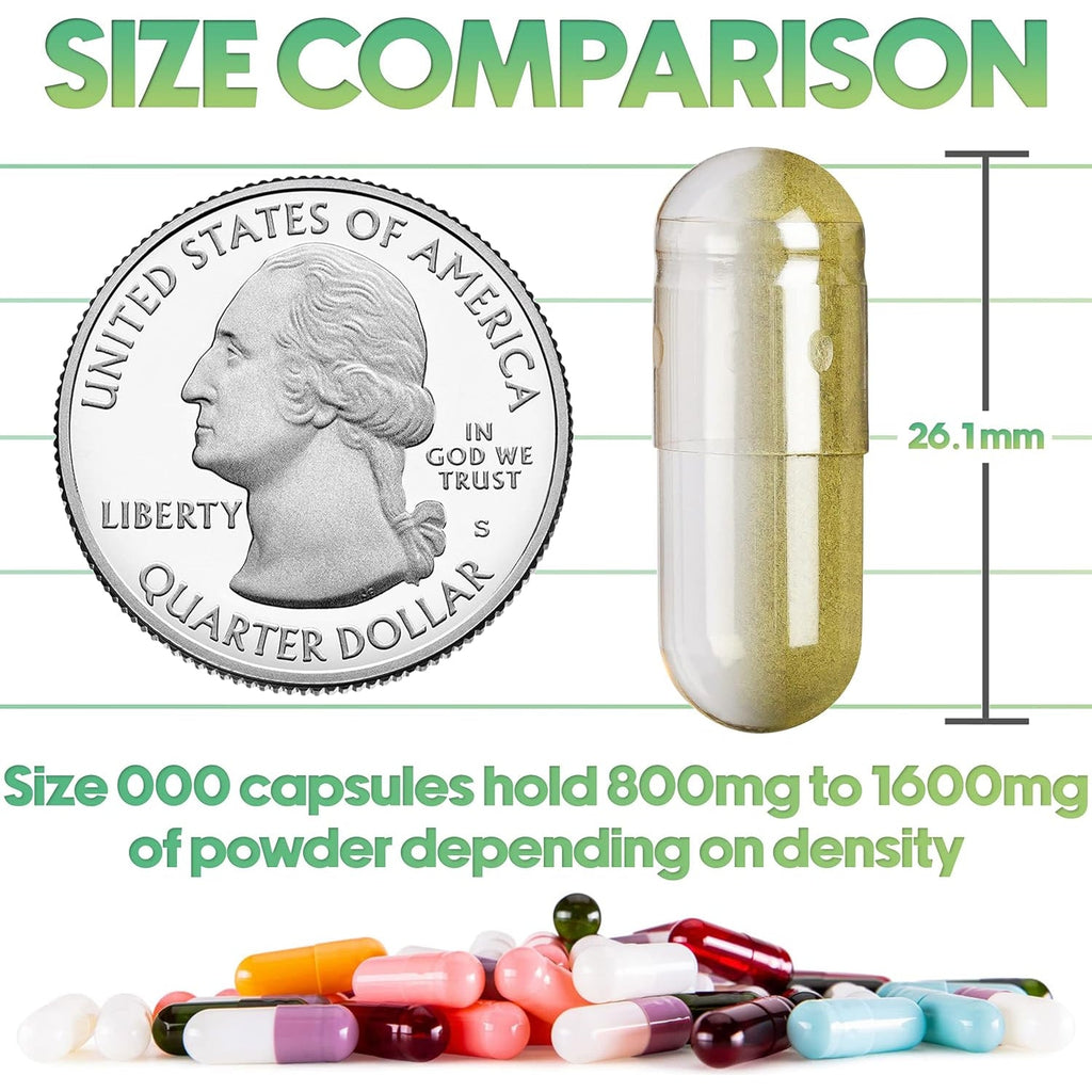 XPRS Nutra Vegan Size 000 Empty Capsules - 100 Count Clear Empty Vegan Capsules - Vegetarian Pill - DIY Vegetable Capsule Filling - Veggie Caps Pills