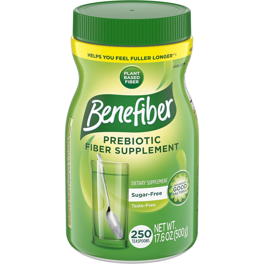 Benefiber Daily Prebiotic GLP-1 Friendly Fiber Supplement Powder for Digestive Health, Unflavored - 250 Teaspoons (17.6 Ounces)