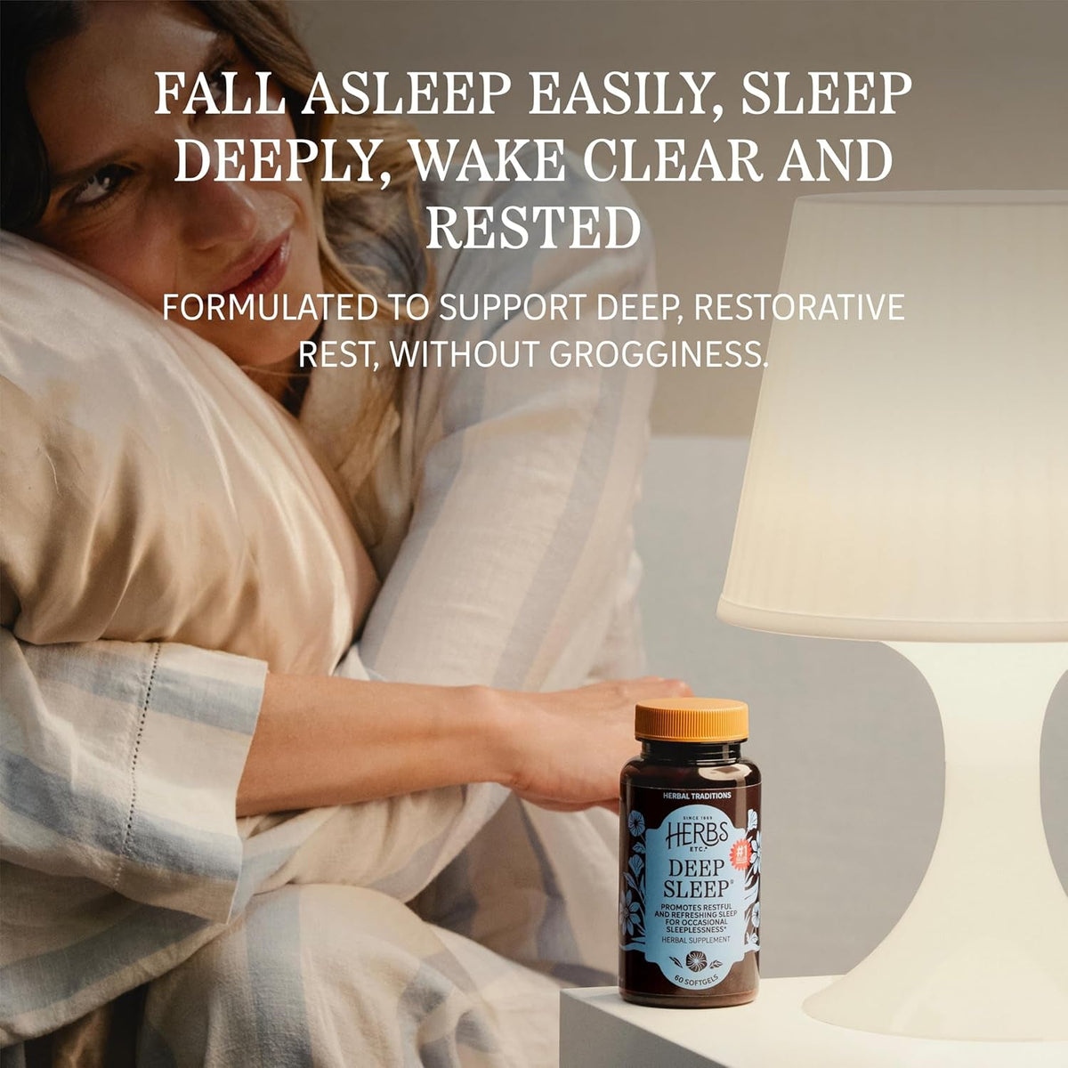 Herbs Etc. Deep Sleep Softgels - Holistic Rest Supplement for Restful Sleep - Chamomile, Lemon Balm Extract & Passionflower - Melatonin-Free, Gluten-Free - 120 Count (120 Servings)